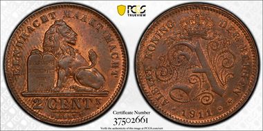 1911 2C KM-65 BELGEN - Large Date MS63RB