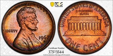 1962-D 1C MS65RB