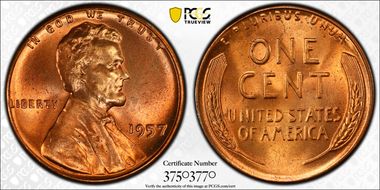 1957 1C MS67RD