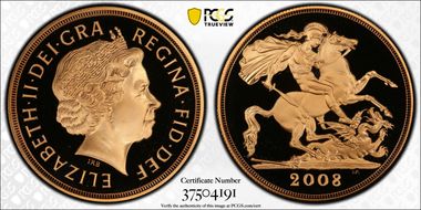 2008 £5 S-SE7 St. George PR69DCAM
