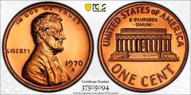 1970-S 1C Large Date PR68RD