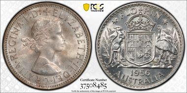 1956(m) Florin KM-60  Ag MS65