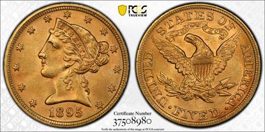 1895 $5 MS64