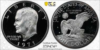 1971-S $1 Type 1 Reverse Silver PR68DCAM