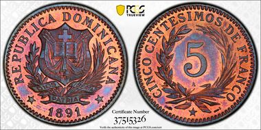 1891-A 5C MS65RB