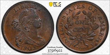 1803 1C S-261, Sm Date, Lg Frac MS63BN