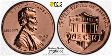 2019-W 1C Shield - Reverse Proof PR69RD