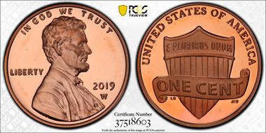 2019-W 1C Shield PR69DCAM