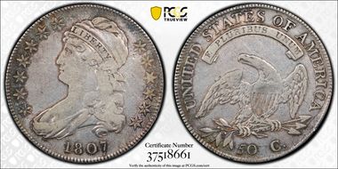 1807 50C O-114, Large Stars VF20