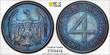 1932-J 4 Rcpfg J-315 MS64BN