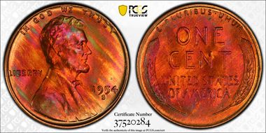 1954-S 1C MS66RB