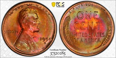 1954-S 1C MS66RB