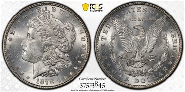 1878 7TF $1 Reverse of 1879 MS63