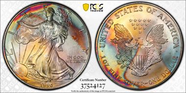 1996 $1 Silver Eagle MS65