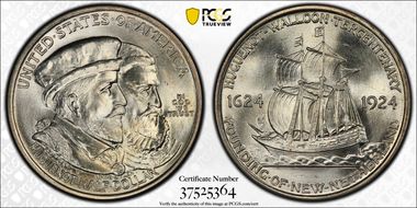 1924 50C Huguenot MS66