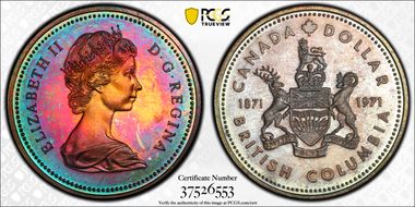 1971 S$1 British Columbia Ag SP67