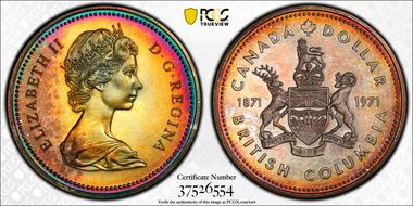 1971 S$1 British Columbia Ag SP66