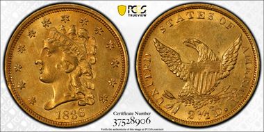 1836 $2.50 Script 8 MS61