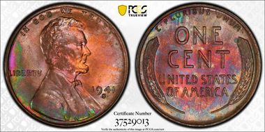 1941-S 1C MS65RB