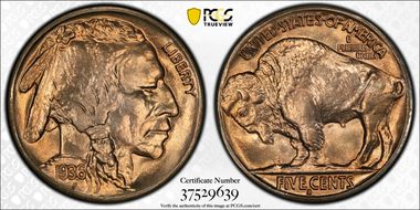 1936-S 5C MS67+