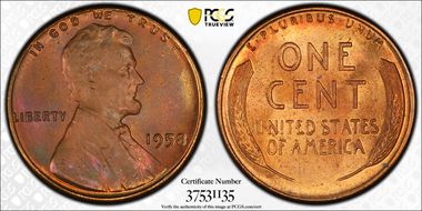 1958 1C MS65BN
