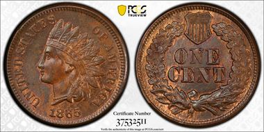 1865 1C RPD FS-1302 S-4 MS63BN