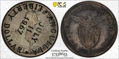 1967 $1 X-5 C/M on US Phil Peso N1