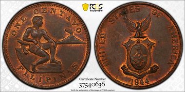 1944-S 1C KM-179 MS63RB