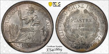 1927-A Piastre Lec-303 AU58