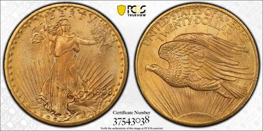 1908 $20 No Motto - Wells Fargo MS68