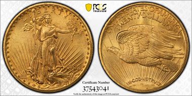 1908 $20 Motto MS66+