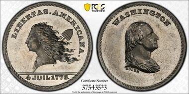 (1867) Medal GW-798 White Metal Mule Washington-Libertas Amer. MS64
