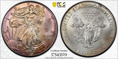 2011 $1 Silver Eagle 25th Anniversary MS68