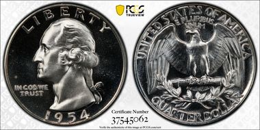 1954 25C PR67