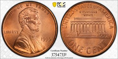 1995 1C Doubled Die Obverse MS66RD