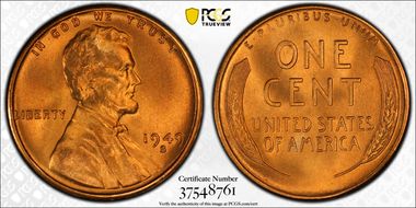 1949-S 1C MS67+ RD