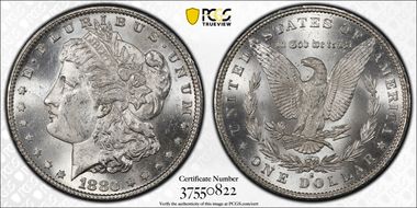 1880-S $1 VAM 12, Checkmark MS62