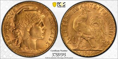 1909 20 Fr Gad-1064a F-535 Refrappe MS64