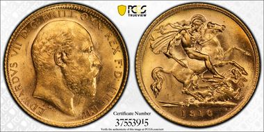 1910-S 1/2 Sov S-3977B MS63