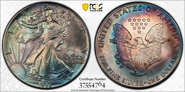 1986 $1 Silver Eagle MS67