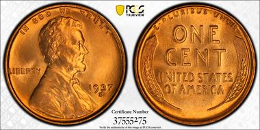 1937-S 1C MS67RD