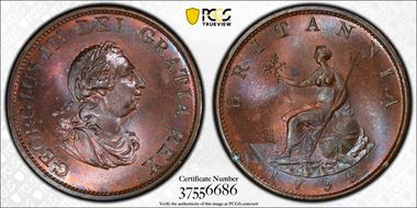 1799 1/2D S-3778 5 incuse gunports MS64RB