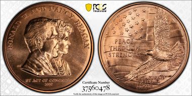 (2016) Medal Ronald & Nancy Reagan  Chronicles Set - First Strike MS67RD