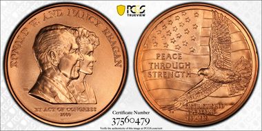 (2016) Medal Ronald & Nancy Reagan  Chronicles Set - First Strike MS68RD