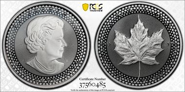 2019 $5 Maple Leaf Silver Modified PR Pride of Two Nations, U.S. Set First Strike PR70
