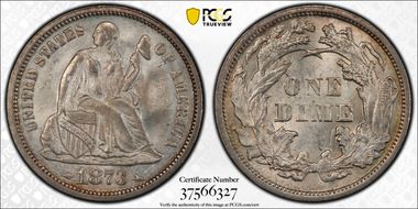 1873 10C Arrows MS64+