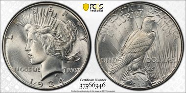 1934 $1 MS66