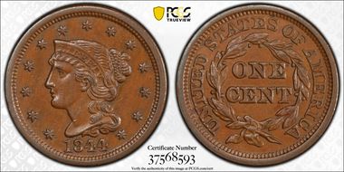 1844 1C Newcomb 5 AU58BN