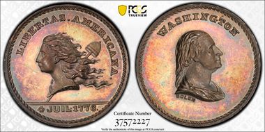 (1867) Medal GW-798 Ag Mule Washington-Libertas Amer. MS63