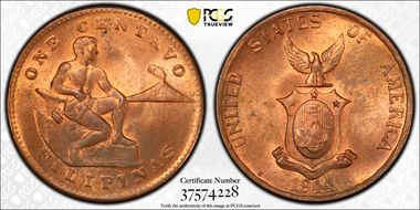 1944-S 1C KM-179 MS64RB